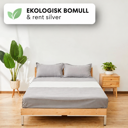 NordGrund jordningslakan i ekologisk bomull och rent silver